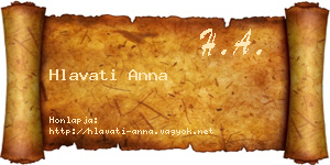Hlavati Anna névjegykártya