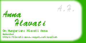 anna hlavati business card